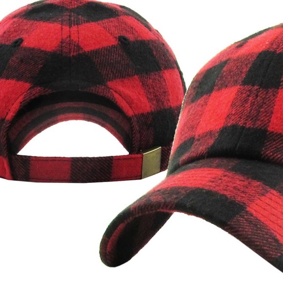 KBETHOS Other - Red & Black Plaid Baseball Cap
